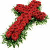 croce di rose rosse
