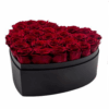 Box/Scatola nera a forma di cuore 20 rose rosse