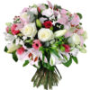 Bouquet fiori di stagione colori bianco e rosa