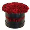 Box/Scatola cappelliera con 50 rose rosse