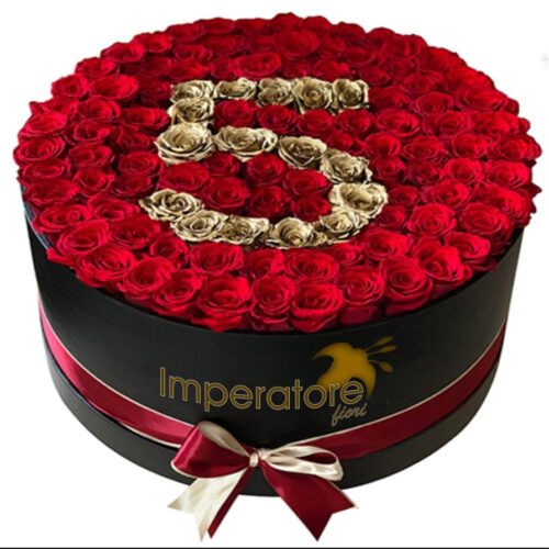 Box/scatola cm 50 con rose.