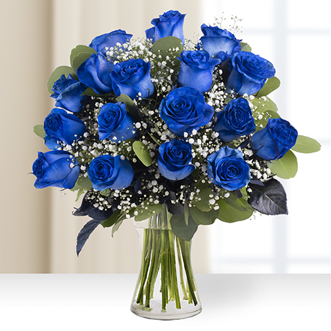 mazzo 25 rose blu - Consegna di Fiori a Domicilio a Napoli
