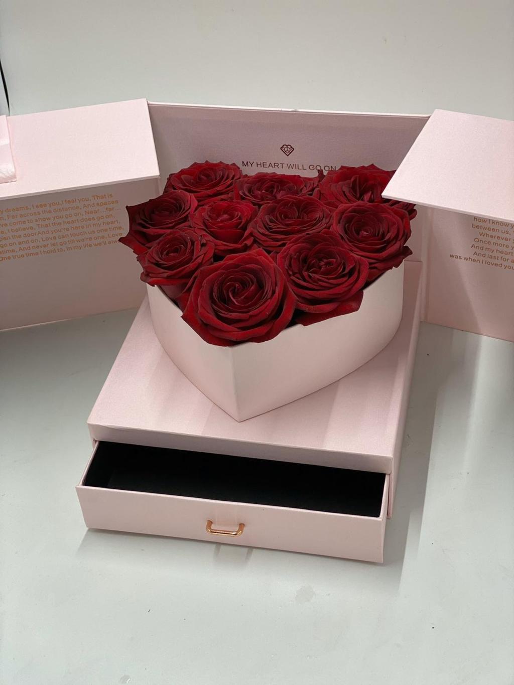 box/scatola con cuore di rose rosse - Consegna di Fiori a