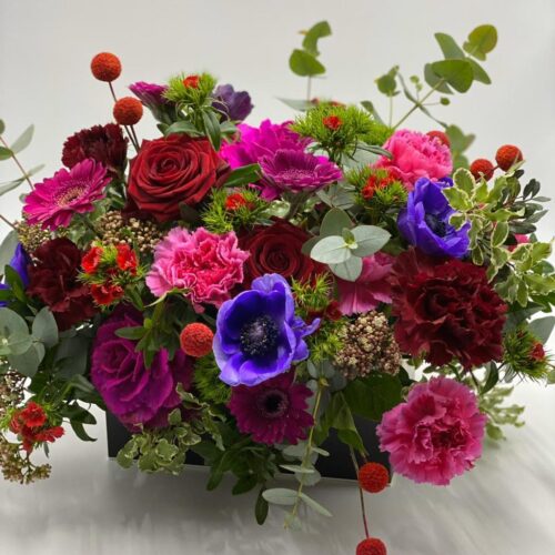 box/scatola rose varie sfumature di rosa rosso e viola