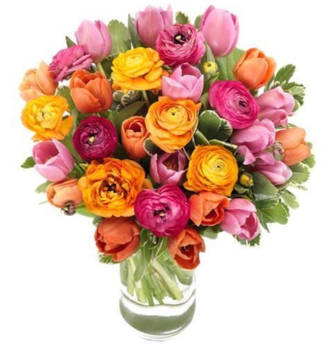 bouquet primavera ranuncoli e tulipani