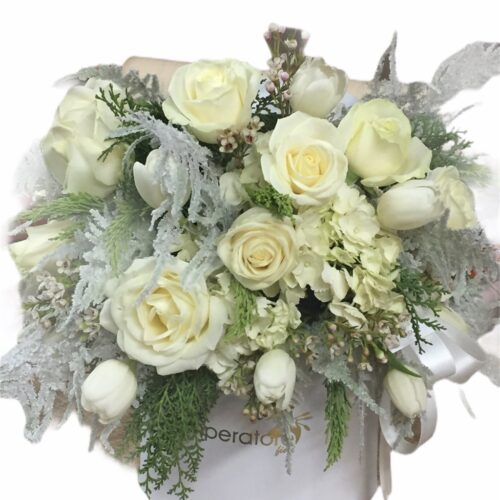 Box/scatola ghiaccio fiori bianchi