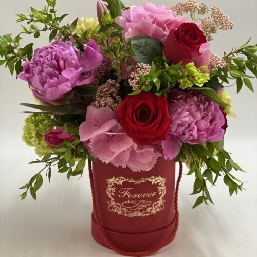 Box/scatola rose,ortensie