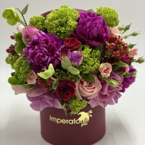 box/scatola  intenso dai colori  fucsia e verde