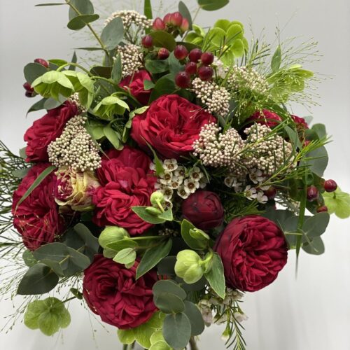 bouquet rose inglesi rosse