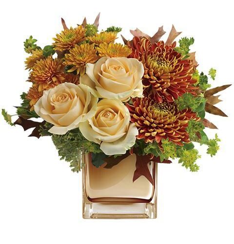 composizione in vasetto vetro autunnale