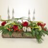 SLITTA FLOREALE Centrotavola Natalizio con candele