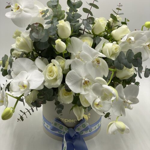 Box/scatola con fiori bianchi