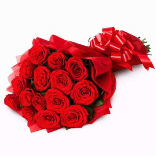 "Total Red Passion": Bouquet di Rose Rosse in Confezione Monocromatica