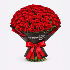 Imperial Love Grand Bouquet di 51 Rose Rosse a Gambo Lungo Luxury Edition