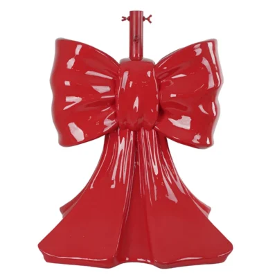 Base Albero di Natale a Fiocco Rosso in Resina – H66 cm