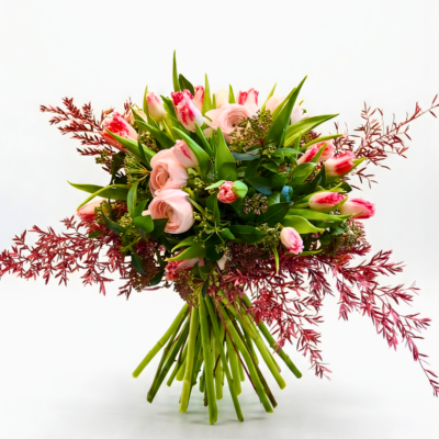 Bouquet 'Sinfonia Rosa' - Ranuncoli e Tulipani