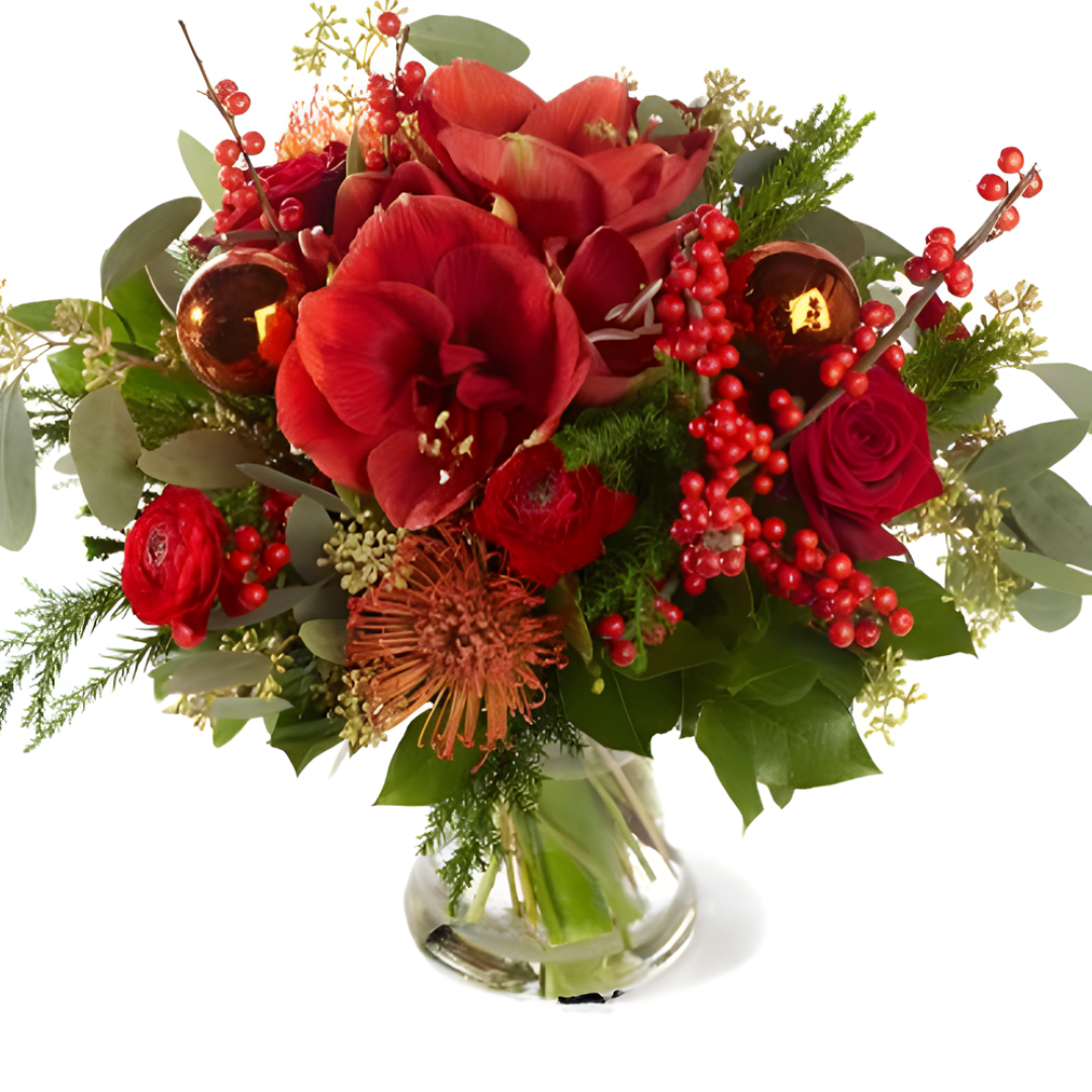 bouquet natalizio fiori misti