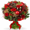 bouquet natalizio con rose rosse