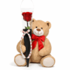 Rosa Stabilizzata Rossa in Confezione Deluxe e Orsacchiotto