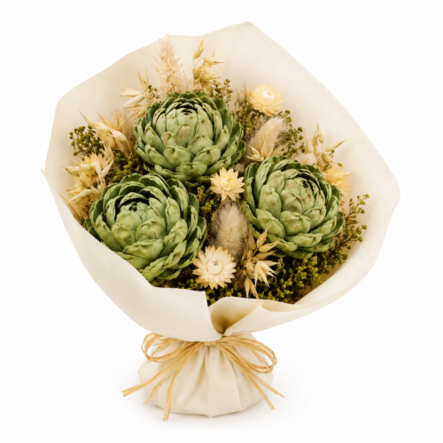 "Fascino Botanico": Bouquet Rustico di Fiori Secchi con Carciofi Ornamentali