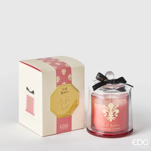 Candela Profumata Soft Roses EDG con Coperchio in Vetro – Durata 32 Ore