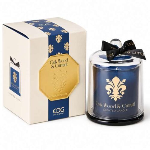 Candela Profumata Oak Wood & Currant EDG con Coperchio in Vetro – Durata 32 Ore