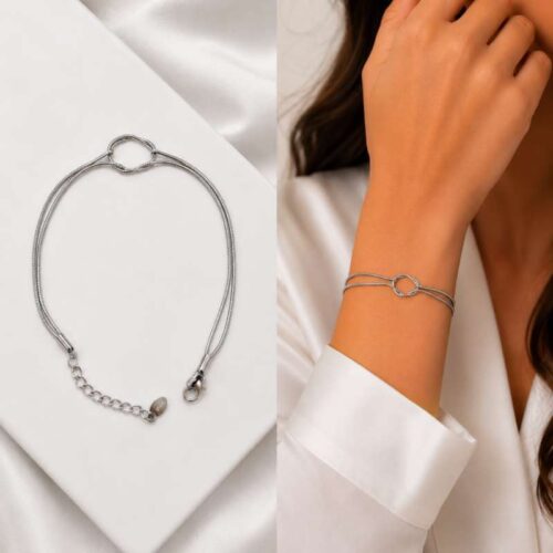 Bracciale Multi Filo in Acciaio Inossidabile Silver – Eleganza Minimalista da Donna