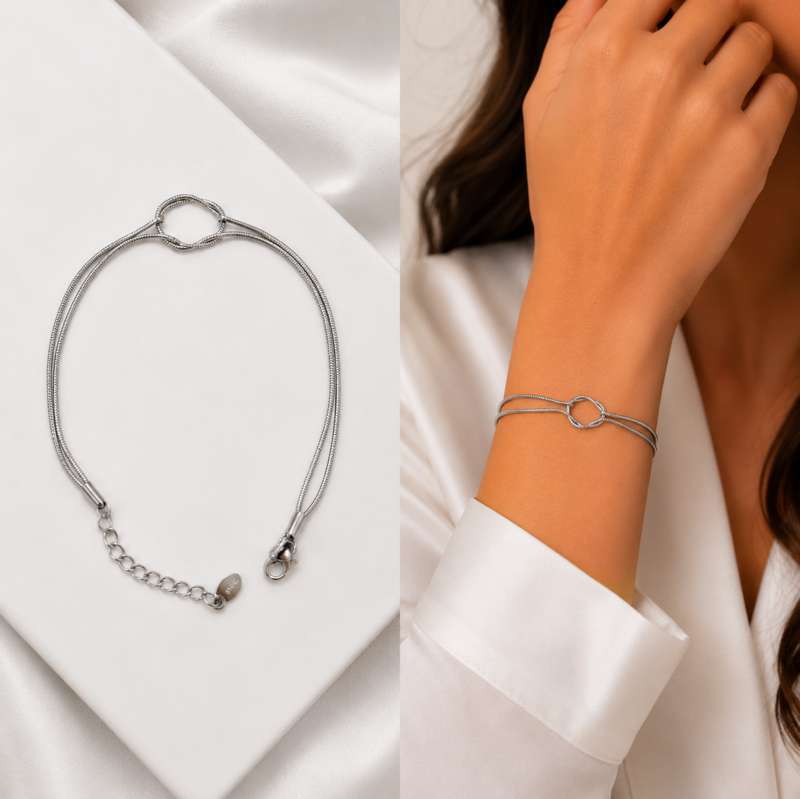 Bracciale Multi Filo in Acciaio Inossidabile Silver – Eleganza Minimalista da Donna