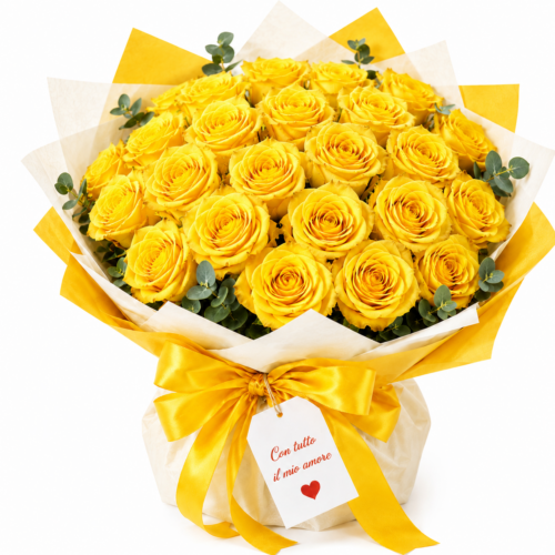 Raggio di Sole – Bouquet di 25 Rose Gialle