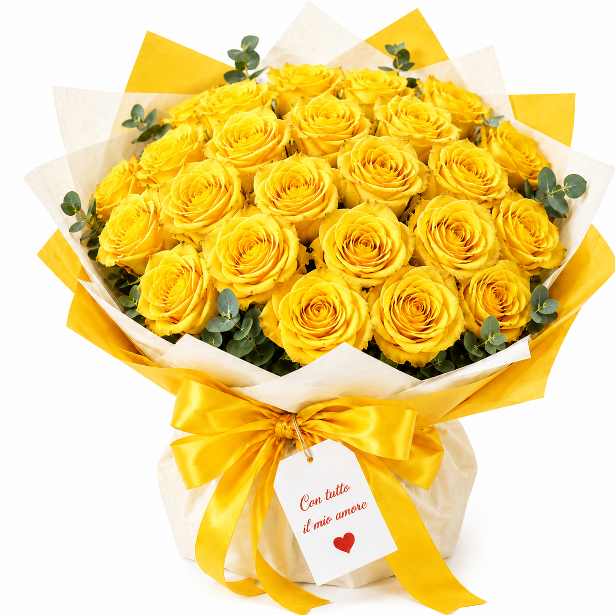 Raggio di Sole – Bouquet di 25 Rose Gialle